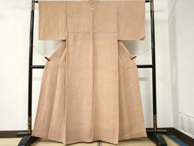 平和屋着物●江戸小紋 作家物 鮫小紋柄 鬼しぼ縮緬 正絹 逸品 CABB4108yc