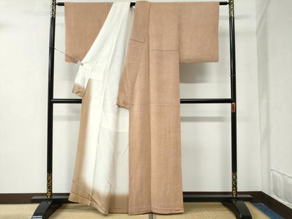 平和屋着物●江戸小紋 作家物 鮫小紋柄 鬼しぼ縮緬 正絹 逸品 CABB4108yc