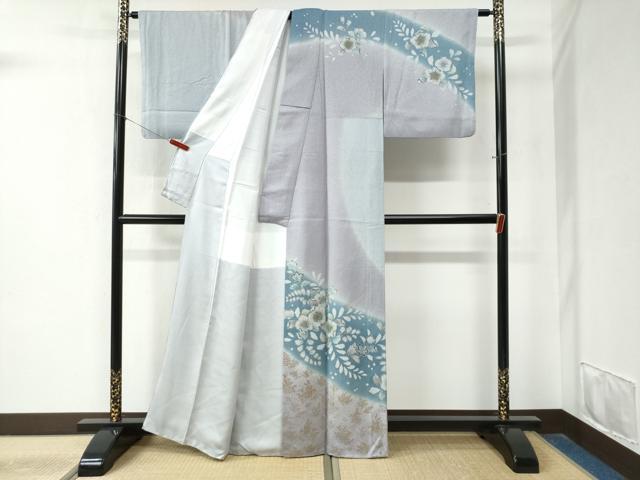 平和屋着物○訪問着 辻が花 絞り 舞花文 暈し染め 正絹 逸品 AABE6804ck