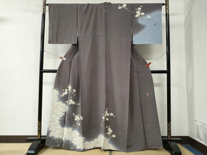 平和屋着物●十日町　加賀草木友禅の第一人者　田村哲彦　訪問着　枝花文　暈し染め　正絹　逸品　CABB4133yc