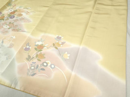 平和屋着物●創業460年・千總　訪問着　駒刺繍　吉祥草花文　金彩　高島屋扱い　正絹　逸品　CABB4134yc