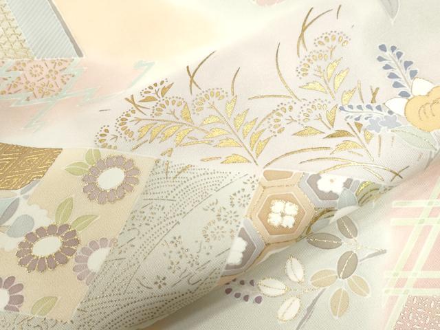 平和屋着物●創業460年・千總　訪問着　駒刺繍　吉祥草花文　金彩　高島屋扱い　正絹　逸品　CABB4134yc