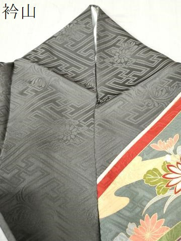 平和屋着物○豪華振袖 駒刺繍 熨斗檜扇花松文 金彩 正絹 逸品