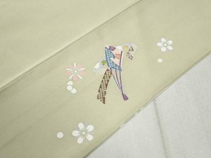 平和屋着物●訪問着　立波扇面吉祥花文　暈し染め　金彩　正絹　逸品　CABB4152yc