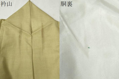 平和屋着物●訪問着　紬地　老風草花文　小千谷織物謹製　反端付き　正絹　逸品　CABB4163y