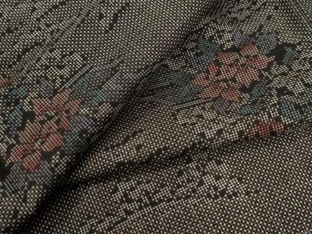 平和屋着物○本場大島紬 7マルキ 遠山草花文 正絹 逸品 CABB4176yc