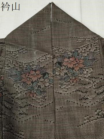 平和屋着物●本場大島紬　7マルキ　遠山草花文　正絹　逸品　CABB4176yc