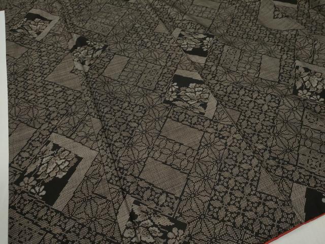 平和屋着物●本場大島紬　7マルキ　泥染め　雪輪文　興紬商店謹製　証紙付き　正絹　逸品　未使用　CABC6578yc 平和屋着物○本場大島紬 7マルキ 泥染め 吉祥間道 山口紬工場謹製 加納