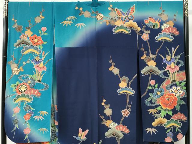 平和屋着物○手ざし京紅型染・宮崎紅型 宮崎良次 振袖 飛