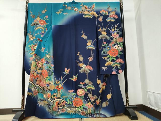 平和屋着物○手ざし京紅型染・宮崎紅型 宮崎良次 振袖 飛