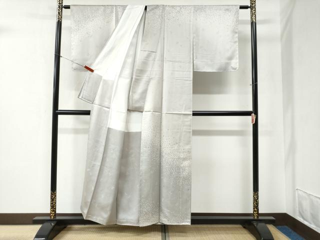 平和屋着物○訪問着 刺繍 霰文 銀糸 正絹 逸品 未使用 CABB4208yc