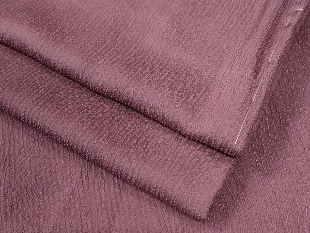 平和屋着物○上質な色無地 よろけ縞地紋 京紫色 ロング丈 正絹