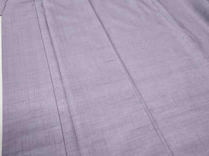 平和屋着物●結城紬 色無地 浅紫色 正絹 逸品 CABB4222yc