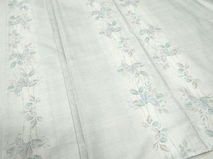 平和屋着物●本場大島紬 白大島 9マルキ 枝花文 正絹 逸品 未使用 CABB4223yc