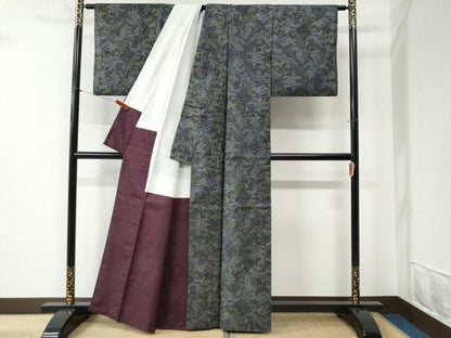 平和屋着物●本場大島紬 7マルキ 更紗草花文 正絹 逸品 CABB4224yc