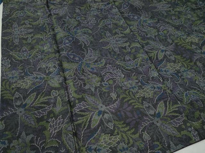 平和屋着物●本場大島紬 7マルキ 更紗草花文 正絹 逸品 CABB4224yc