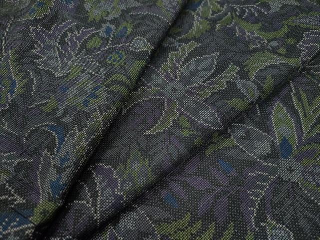 平和屋着物●本場大島紬 7マルキ 更紗草花文 正絹 逸品 CABB4224yc