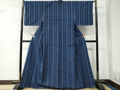平和屋着物●上質な紬 間道 正絹 逸品 未使用 CABB4225yc