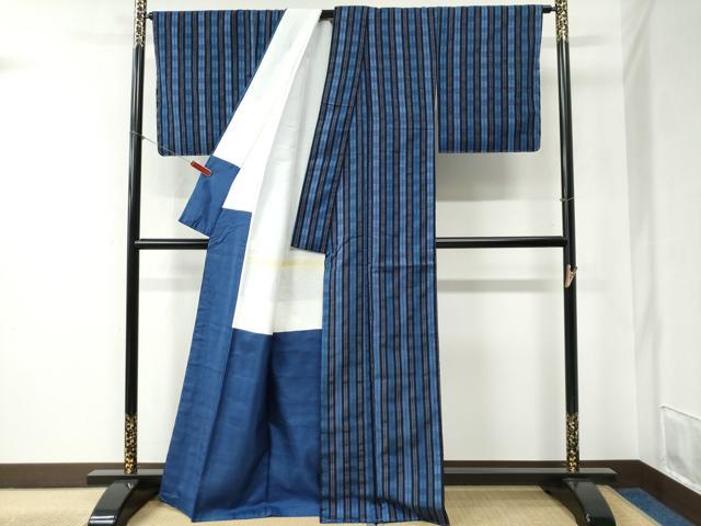 平和屋着物●上質な紬 間道 正絹 逸品 未使用 CABB4225yc