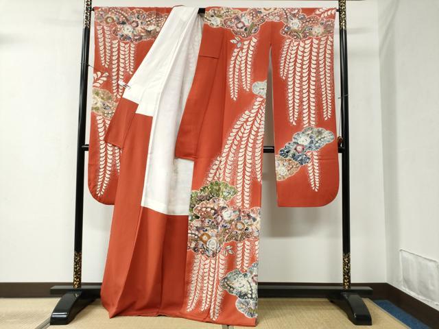 平和屋着物●越後十日町の一流染匠　桐屋・翠山工房　振袖　辻が花　正絹　逸品　CABB4226yc