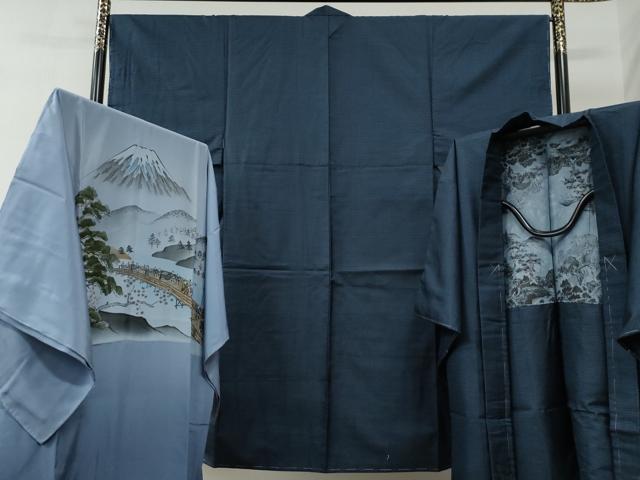 平和屋着物●男性　本場大島紬　アンサンブル・長襦袢セット　100亀甲　総詰め　正絹　逸品　未使用　CABB4232yc