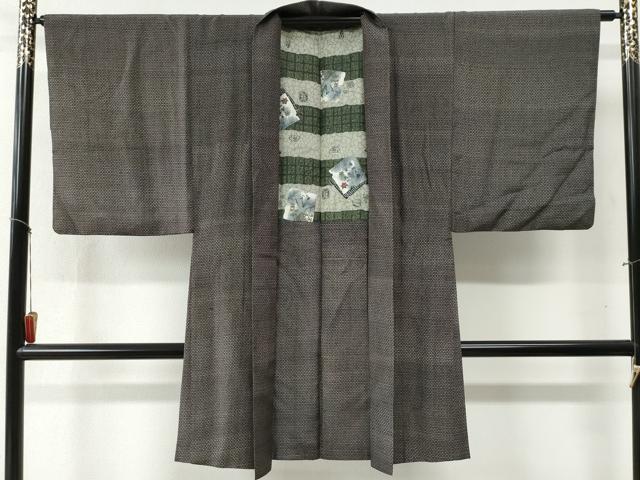 平和屋着物●男性　紬　アンサンブル　吉祥文　正絹　逸品　CABB4235yc