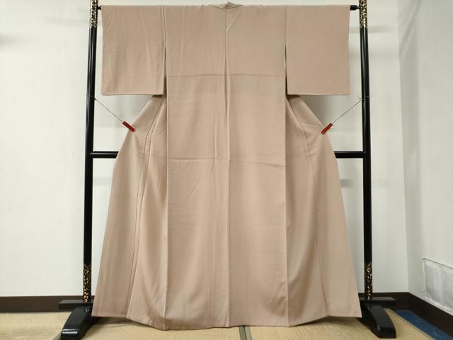 平和屋着物●上質な色無地　洗柿色　正絹　逸品　CABB4236yc