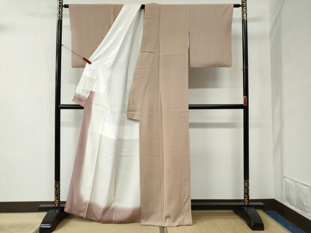 平和屋着物●上質な色無地　洗柿色　正絹　逸品　CABB4236yc