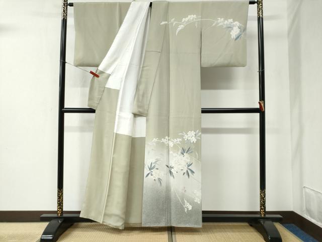 平和屋着物○京友禅作家 山科春宣 訪問着 枝花文 暈