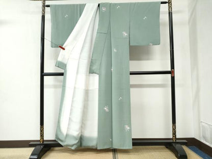 平和屋着物●上質な小紋　友禅　花籠文　正絹　逸品　CABB4245yc