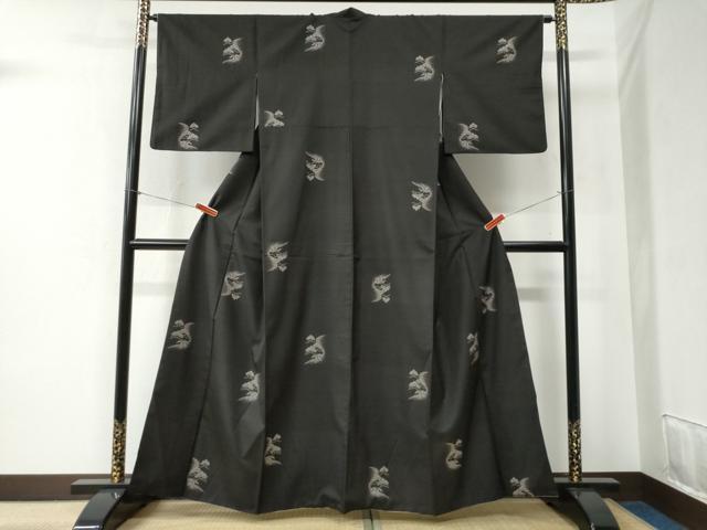 平和屋着物●本場大島紬 9マルキ 地空き 松笹文 正絹 逸品 CABB4251yc