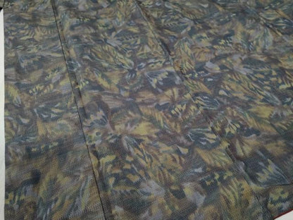 平和屋着物●上質な紬　草花文　正絹　逸品　CABB4262yc