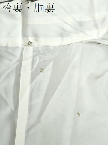 平和屋着物●上質な紬　草花文　正絹　逸品　CABB4262yc