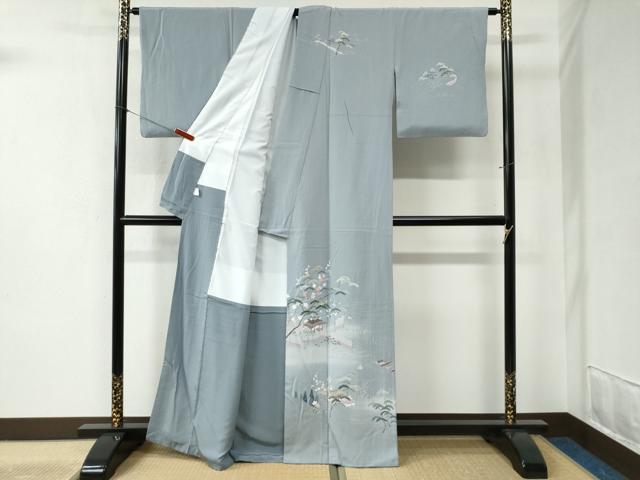 平和屋着物●訪問着　浜松風景文　暈し染め　正絹　逸品　CABB4267yc