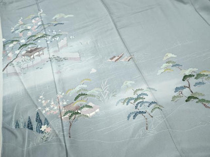 平和屋着物●訪問着　浜松風景文　暈し染め　正絹　逸品　CABB4267yc