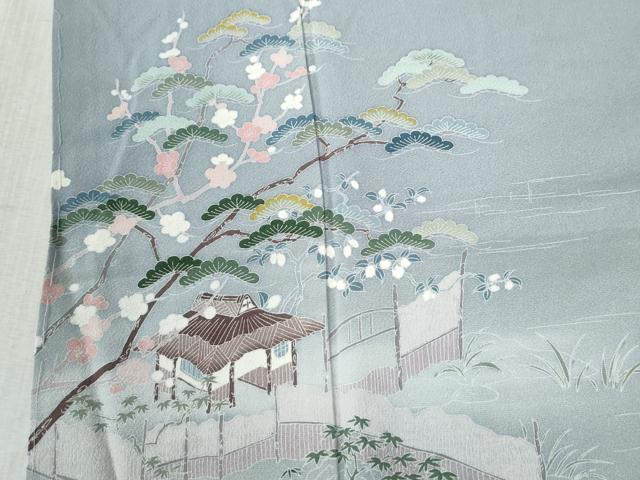 平和屋着物●訪問着　浜松風景文　暈し染め　正絹　逸品　CABB4267yc