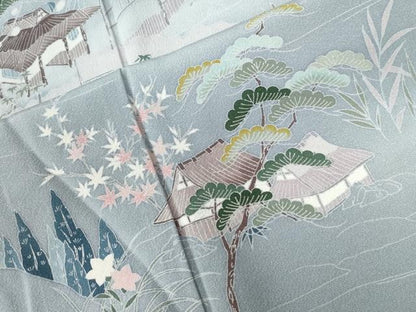 平和屋着物●訪問着　浜松風景文　暈し染め　正絹　逸品　CABB4267yc