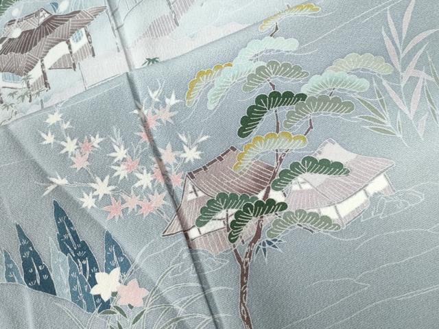 平和屋着物●訪問着　浜松風景文　暈し染め　正絹　逸品　CABB4267yc