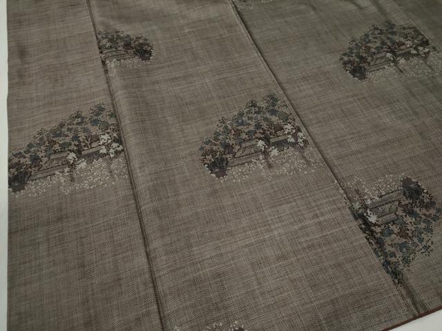 平和屋着物●本場大島紬 9マルキ 樹林風景文 正絹 逸品 CABB4268yc