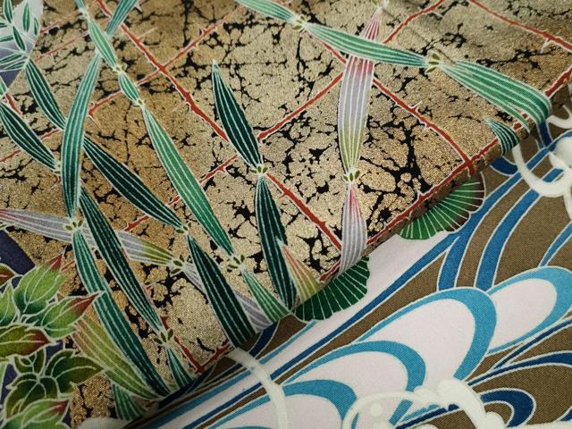 平和屋着物○京加賀友禅 松本健一 黒留袖 浜松木賊花鳥丸文 金彩