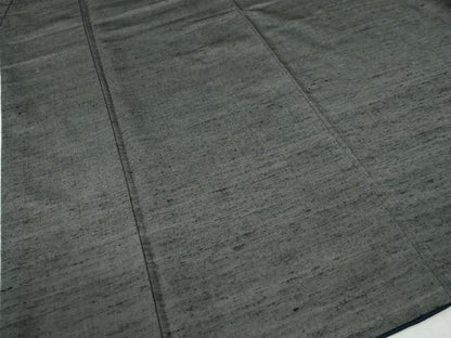 平和屋着物●男性　紬　色無地　墨色　正絹　逸品　CABB4281yc