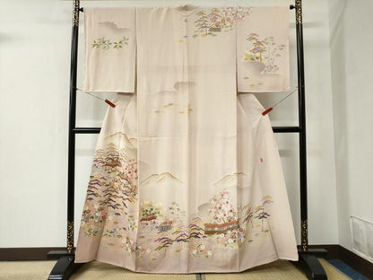平和屋着物●本加賀友禅作家　清藤武二　訪問着　遠山御所解松竹梅花文　暈し染め　正絹　逸品　未使用　CABB4298yc
