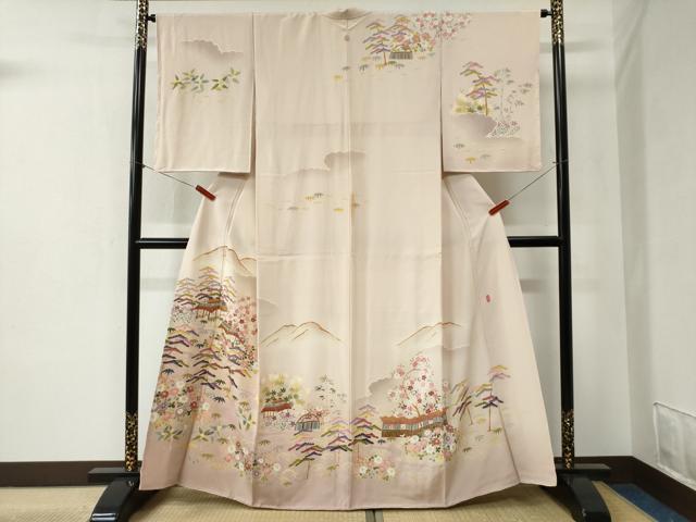 平和屋着物●本加賀友禅作家　清藤武二　訪問着　遠山御所解松竹梅花文　暈し染め　正絹　逸品　未使用　CABB4298yc