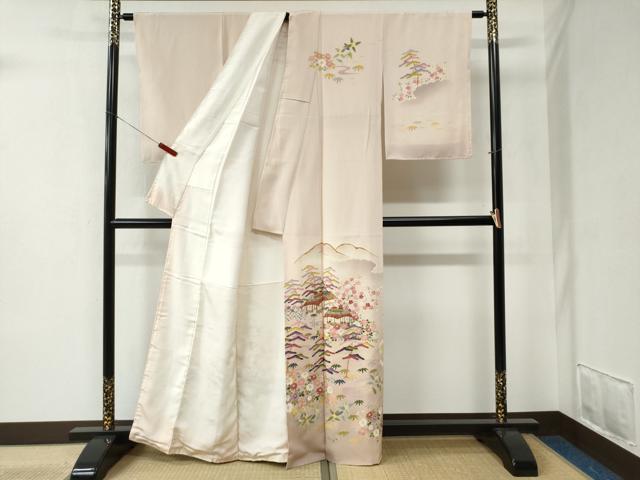 平和屋着物●本加賀友禅作家　清藤武二　訪問着　遠山御所解松竹梅花文　暈し染め　正絹　逸品　未使用　CABB4298yc