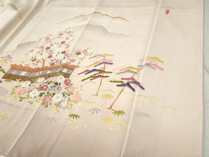 平和屋着物●本加賀友禅作家　清藤武二　訪問着　遠山御所解松竹梅花文　暈し染め　正絹　逸品　未使用　CABB4298yc