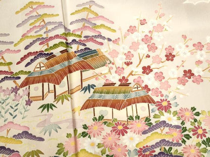 平和屋着物●本加賀友禅作家　清藤武二　訪問着　遠山御所解松竹梅花文　暈し染め　正絹　逸品　未使用　CABB4298yc