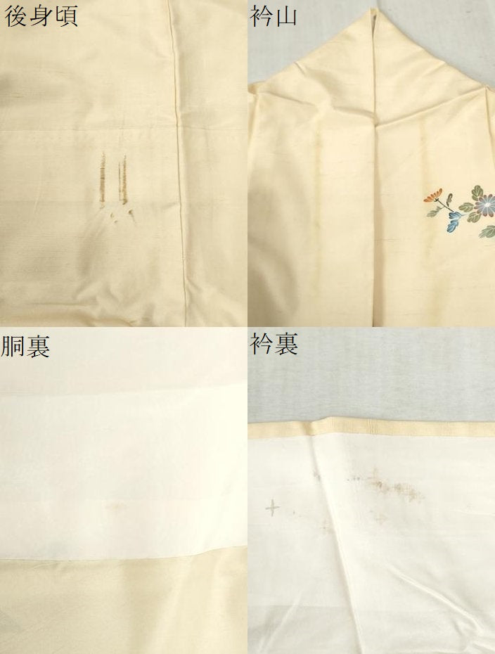 平和屋着物●訪問着　紬地　友禅　浜松風景花文　正絹　逸品　CABB4307yc