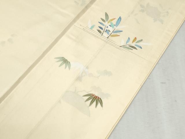平和屋着物●訪問着　紬地　友禅　浜松風景花文　正絹　逸品　CABB4307yc