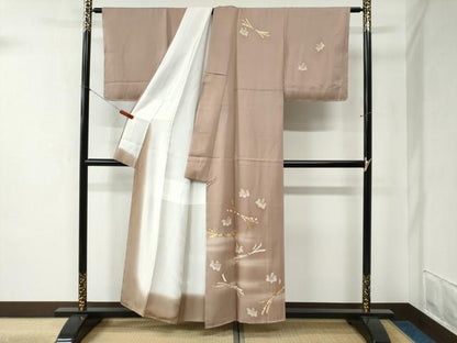 平和屋着物●訪問着　束ね熨斗吉祥桐花文　暈し染め　金彩　正絹　逸品　未使用　CABB4308yc