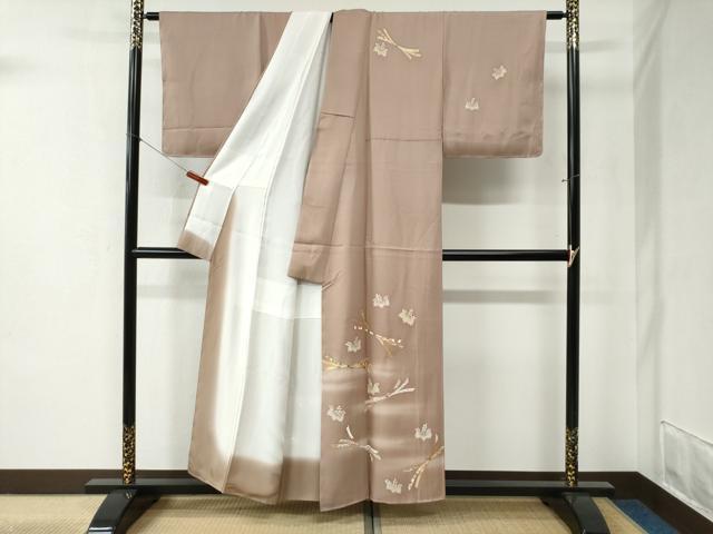 平和屋着物●訪問着　束ね熨斗吉祥桐花文　暈し染め　金彩　正絹　逸品　未使用　CABB4308yc